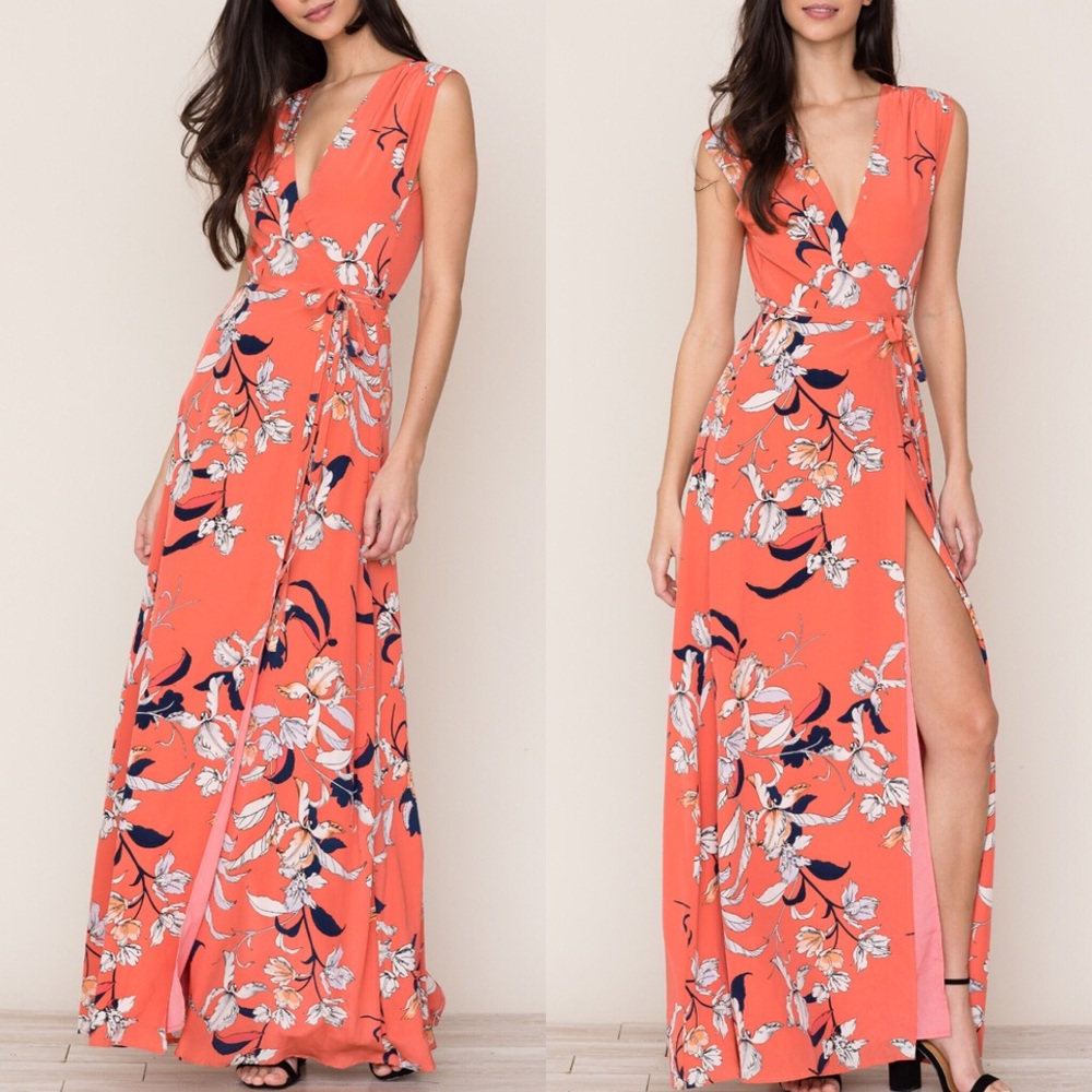 ✨HPx2!✨ NWT Yumi Kim Coral Wrap Dress - Picture 6 of 6